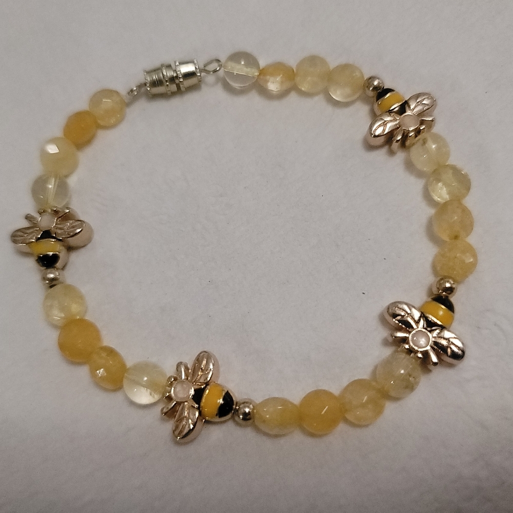 Bee Citrine Bracelet 7.5"
